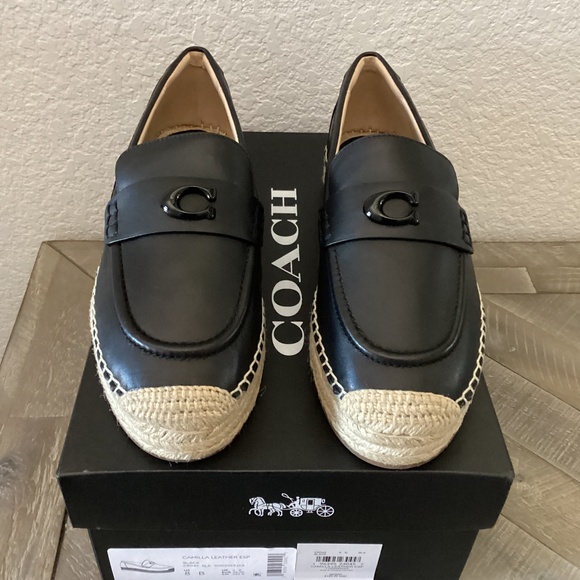COACH Women's Camilla Logo Espadrille Flat Loafers, size 8 - Picture 1 of 14